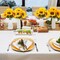 36 Pcs / 4 Bunches Artificial Sunflower Bouquets – Spring Tabletop Decor Faux Silk Sunflowers with Stems for Wedding, Home, Baby Shower, Birthday, DIY Garden & Party Centerpieces